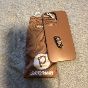 iPhone loopy case- saddle brown